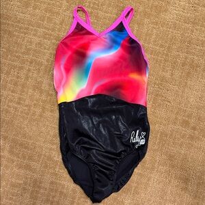 Lily Kids Rainbow Wave One-Piece Swimsuit - Multicolor & Black